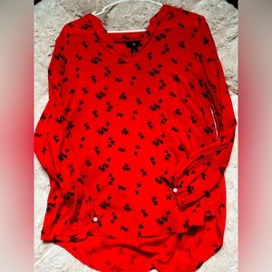 Red with black detail Gap blouse